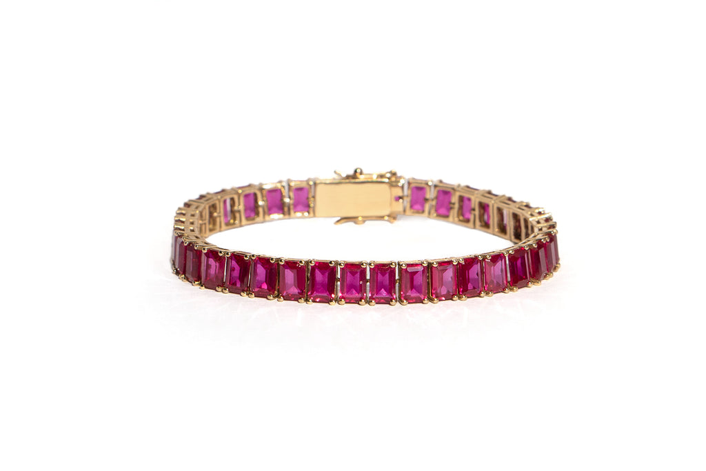 Powerful Aura Ruby Tennis Bracelet