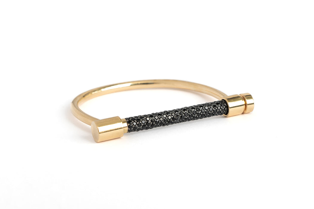 Cycle Of Success Bangle Bracelet In Black