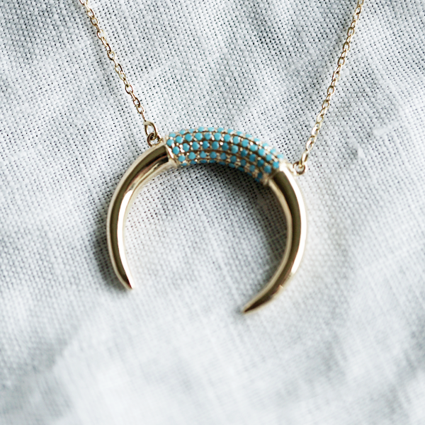 Horns Necklace Blue